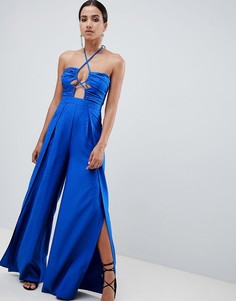 Жаккардовый комбинезон с вырезами ASOS DESIGN - Синий