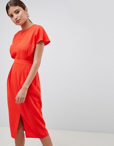 Платье-футляр миди с запахом ASOS DESIGN - Оранжевый