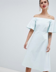 Платье с открытыми плечами Closet London - Зеленый