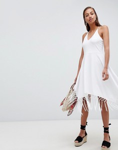 Сарафан с отделкой кисточками ASOS DESIGN - Белый