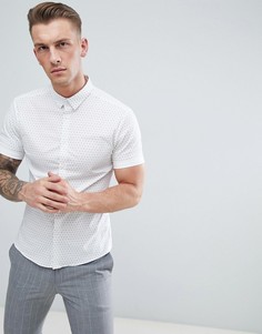 Белая обтягивающая рубашка в горошек New Look - Белый