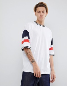 Белая oversize-рубашка в стиле колор блок ASOS DESIGN - Белый
