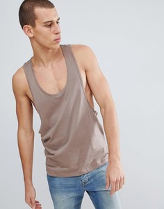 Бежевая майка со спиной-борцовкой ASOS DESIGN - Бежевый