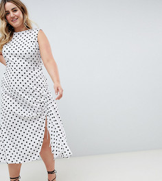 Платье макси в горошек без рукавов ASOS DESIGN Curve - Мульти