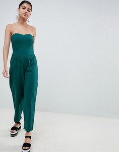 Хлопковый комбинезон-бандо со вставкой на талии ASOS DESIGN - Синий