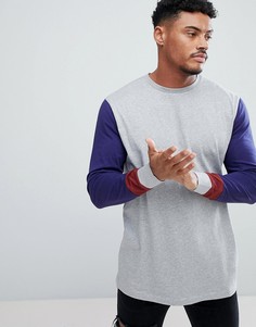Свободный лонгслив с контрастными рукавами ASOS DESIGN - Мульти