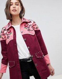 Куртка в стиле вестерн с вышивкой ASOS DESIGN - Красный