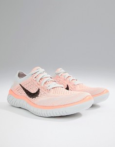 Серо-розовые кроссовки Nike Running Free Run Flyknit - Серый