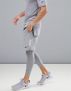 Серые меланжевые шорты Nike Training Dry AA1555-027 - 9 дюймов - Черный