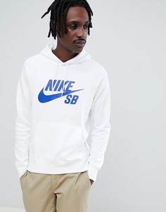 Худи белого цвета Nike SB Icon 846886-101 - Белый