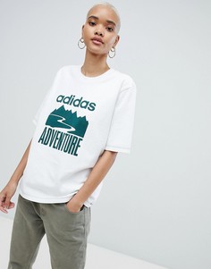 Белая oversize-футболка Adidas Originals - Белый