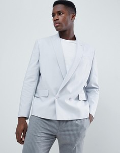 Серый двубортный блейзер ASOS DESIGN - Серый
