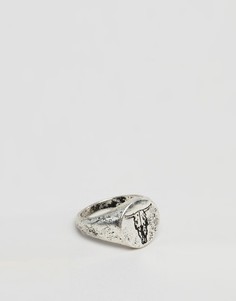Серебристое кольцо-печатка с головой барана ASOS DESIGN - Серебряный