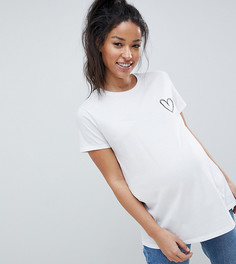 Футболка с рисунком сердца ASOS DESIGN Maternity - Белый