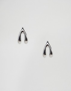 Серебристые серьги-гвоздики Nylon - Серебряный