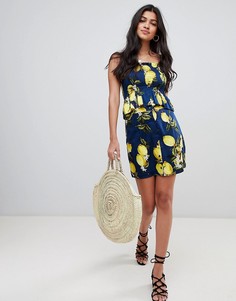 Комбинируемая юбка на пуговицах с принтом Glamorous - Синий