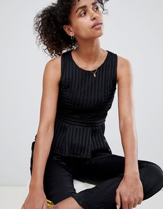 Топ с баской QED London - Синий