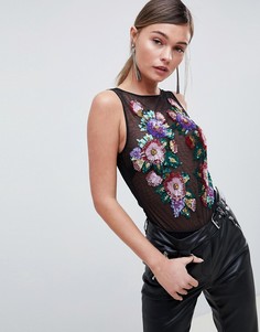 Боди с декоративной отделкой ASOS DESIGN - Черный