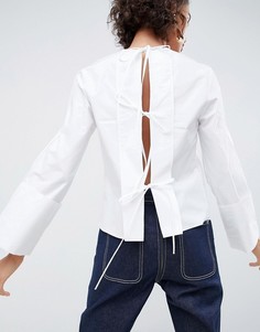 Топ с открытой спиной и завязками ASOS WHITE - Белый