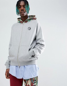 Серый худи на молнии с камуфляжным капюшоном Billionaire Boys Club - Серый