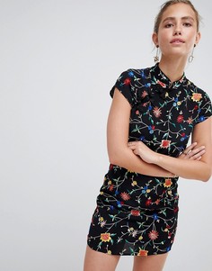 Платье с цветочной вышивкой Miss Selfridge - Мульти