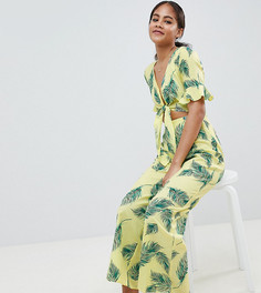 Льняной комбинезон с вырезами и завязкой ASOS DESIGN Tall - Мульти