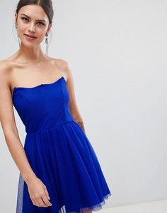 Приталенное платье-бандо мини из добби ASOS DESIGN - Синий