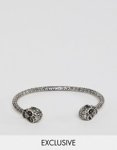 Серебристый браслет с черепом Reclaimed Vintage Inspired эксклюзивно для ASOS - Серебряный