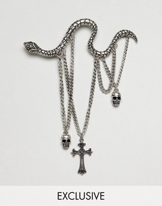 Серебристая брошь с подвесками Reclaimed Vintage Inspired эксклюзивно для ASOS - Золотой
