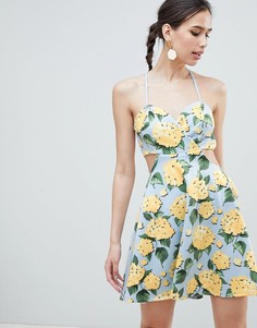 Платье мини молодежного стиля с цветочным принтом ASOS DESIGN - Мульти