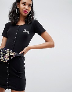 Облегающее платье мини на кнопках Missguided Barbie - Черный