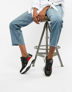 Черные кроссовки с леопардовыми вставками Steve Madden Zela - Черный
