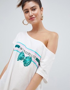 Свободная трикотажная пляжная футболка с принтом Wanderlust ASOS DESIGN - Мульти