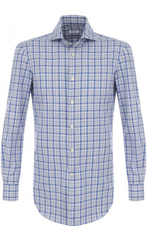 Хлопковая рубашка в клетку Kiton