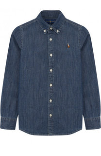 Рубашка из денима с воротником button down Polo Ralph Lauren
