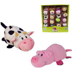 Мягкая игрушка-вывернушка 1toy Хрюшка-Коровка, 12 см