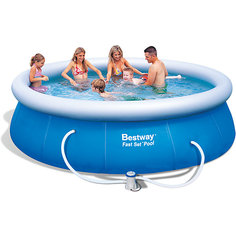 Бассейн с надувным бортом и фильтр-насосом, 6665 л, Bestway