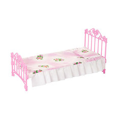 Кроватка розовая с постельным бельем (в пакете п/п) Огонек Огонёк