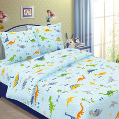 Детское постельное белье 1,5 сп. Letto, Динно, голубой