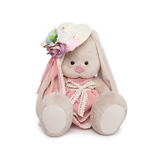Мягкая игрушка Budi Basa Зайка Ми в бледно-розовом платье и шляпке с цветами, 18 см
