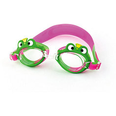 Очки для плавания INDIGO "Лягушка", зелёно-розовые