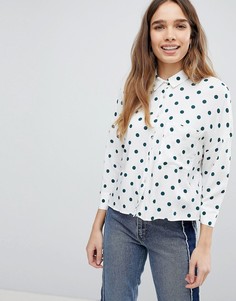 Рубашка в горошек Pull&amp;Bear - Белый Pull&Bear