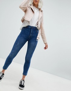 Джинсы скинни с завышенной талией Pull&amp;Bear - Синий Pull&Bear