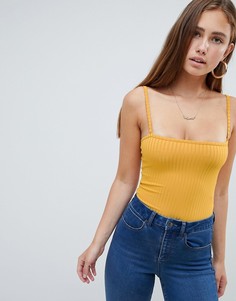 Боди с квадратным вырезом Missguided - Желтый