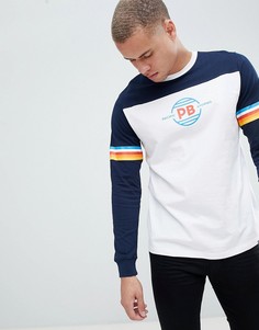 Белый лонгслив с логотипом Pull&amp;Bear - Белый Pull&Bear