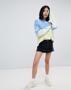 Джинсовые шорты с рваной отделкой и необработанными краями Pull&amp;Bear - Черный Pull&Bear