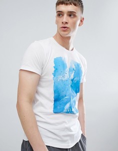 Solid T-Shirt In Scenic Print In White - Белый