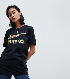 Черная футболка с логотипом-галочкой Nike F.C. - Черный