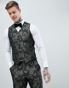 Облегающий зеленый жаккардовый жилет ASOS EDITION - Зеленый