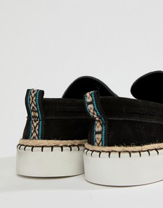 Черные замшевые лоферы с ацтекской отделкой ASOS DESIGN - Черный